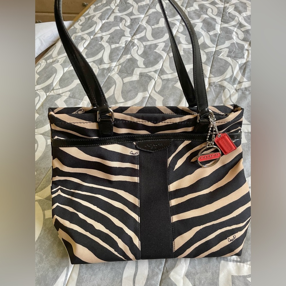 Coach zebra print purse